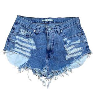 Vintage 90s Women's Tommy Hilfiger‎ Distressed Micro Mini Cut Off Shorts Size 2